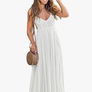 Chic White Lace Maxi Dress